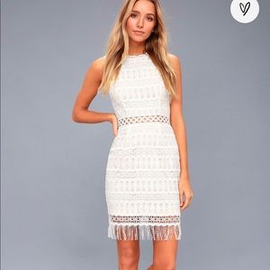 Lulus white fringe dress